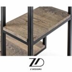 کتابخانه روستیک چوب و فلز - Image 3