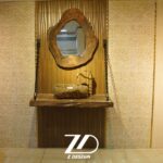 روشویی چوبی یک طبقه با آینه کالباسی - Image 3