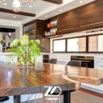 کابینت آشپزخانه تمام چوب جزیره ای