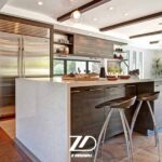 کابینت آشپزخانه تمام چوب جزیره ای