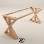 پایه میز چوبی پاپیونی