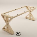 پایه میز چوبی پاپیونی - Image 2