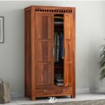 کمد دیواری دو در کشودار تمام چوب