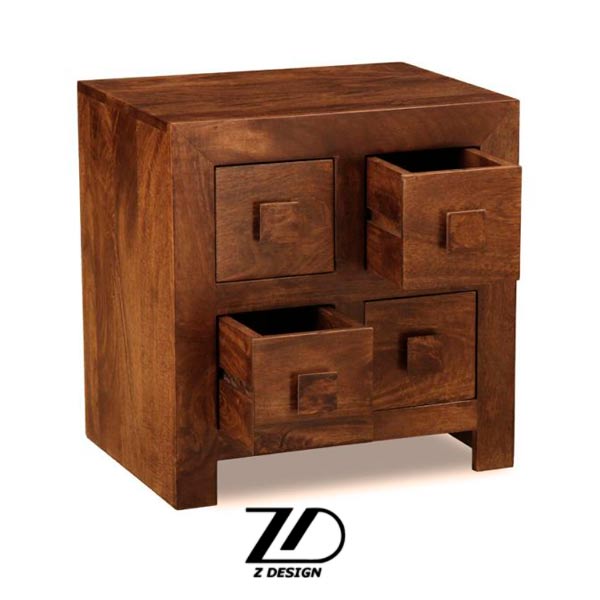 میز پا تختی چهار کشو چوبی هانی