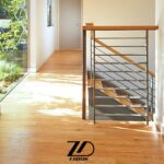 راه پله چوب و فلز ویلایی