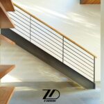 راه پله چوب و فلز ویلایی