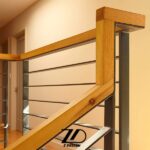 راه پله چوب و فلز ویلایی