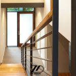 راه پله چوب و فلز ویلایی