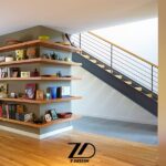 راه پله چوب و فلز ویلایی