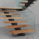پله چوب و شیشه روستیک