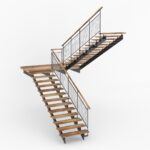 پله چوب و فلز دوبلکس