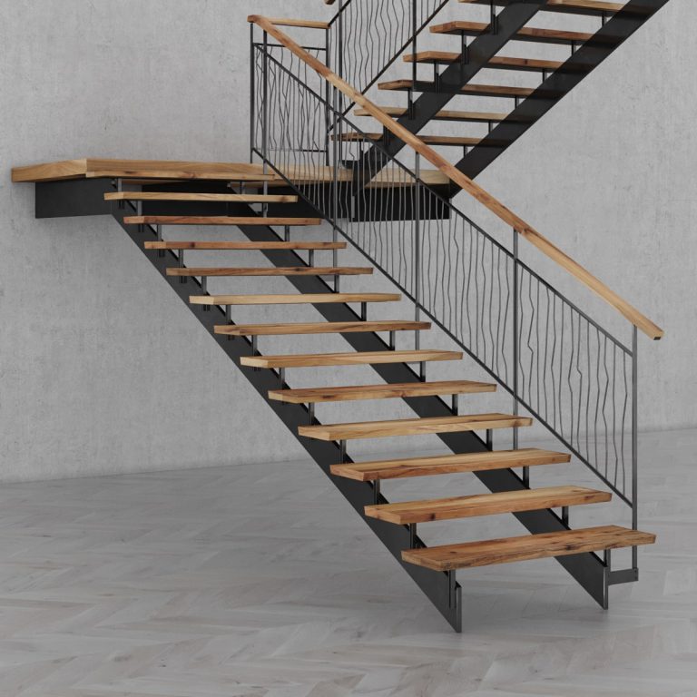 پله چوب و فلز دوبلکس