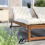 تخت کنار استخر چوبی صدف