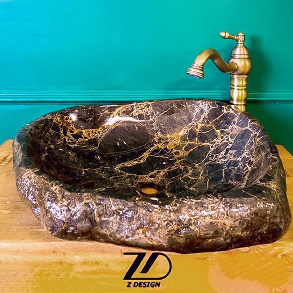 روشویی با سنگ رودخانه ای