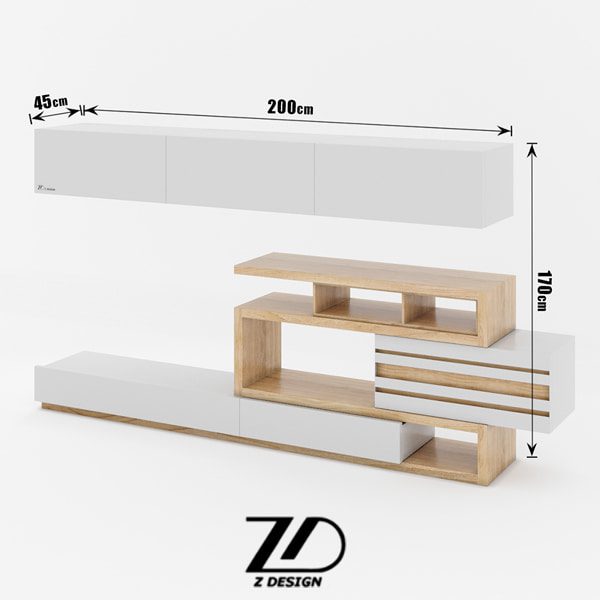 میز تلویزیون چوبی بادرام