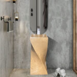 روشویی سنگی تک پایه مرمریت