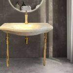 روشویی سنگی مرمر پایه استیل - Image 5