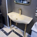 روشویی سنگی مرمر پایه استیل - Image 2