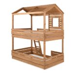 تخت خواب کودک دو طبقه چوبی