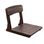 صندلی چوبی ژاپنی قهوه‌ای مینیمال - Image 4