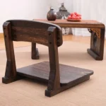 صندلی چوبی ژاپنی قهوه‌ای مینیمال - Image 2