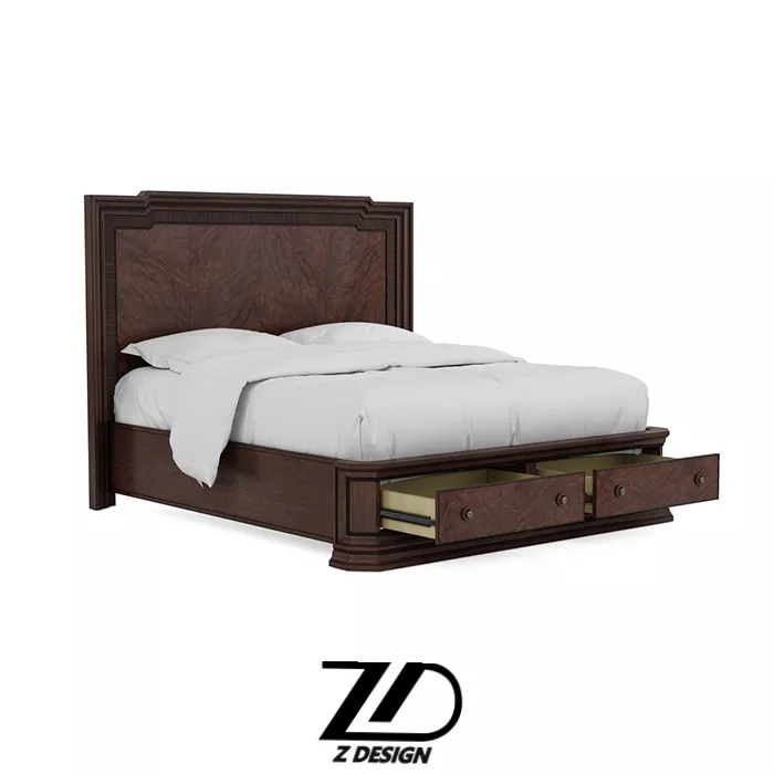 تخت خواب دو نفر چوبی هَلوان