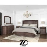 تخت خواب دو نفر چوبی هَلوان