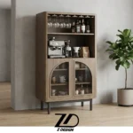 بار ویترینی چوبی مدل ﺗﺮﻧﺞ