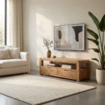 میز تلویزیون چوبی مینیمال بلوط