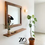 آینه چوب گردو دیواری مستطیل