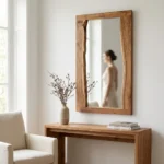 آینه قدی با قاب چوبی روستیک