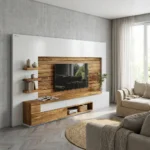 میز تلویزیون چوبی دیواری هانیسا